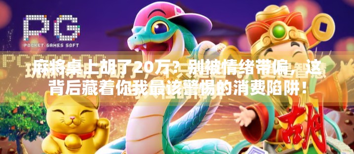 麻将桌上胡了20万？别被情绪带偏，这背后藏着你我最该警惕的消费陷阱！