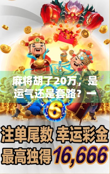 麻将胡了20万，是运气还是套路？一场牌局背后的财富密码